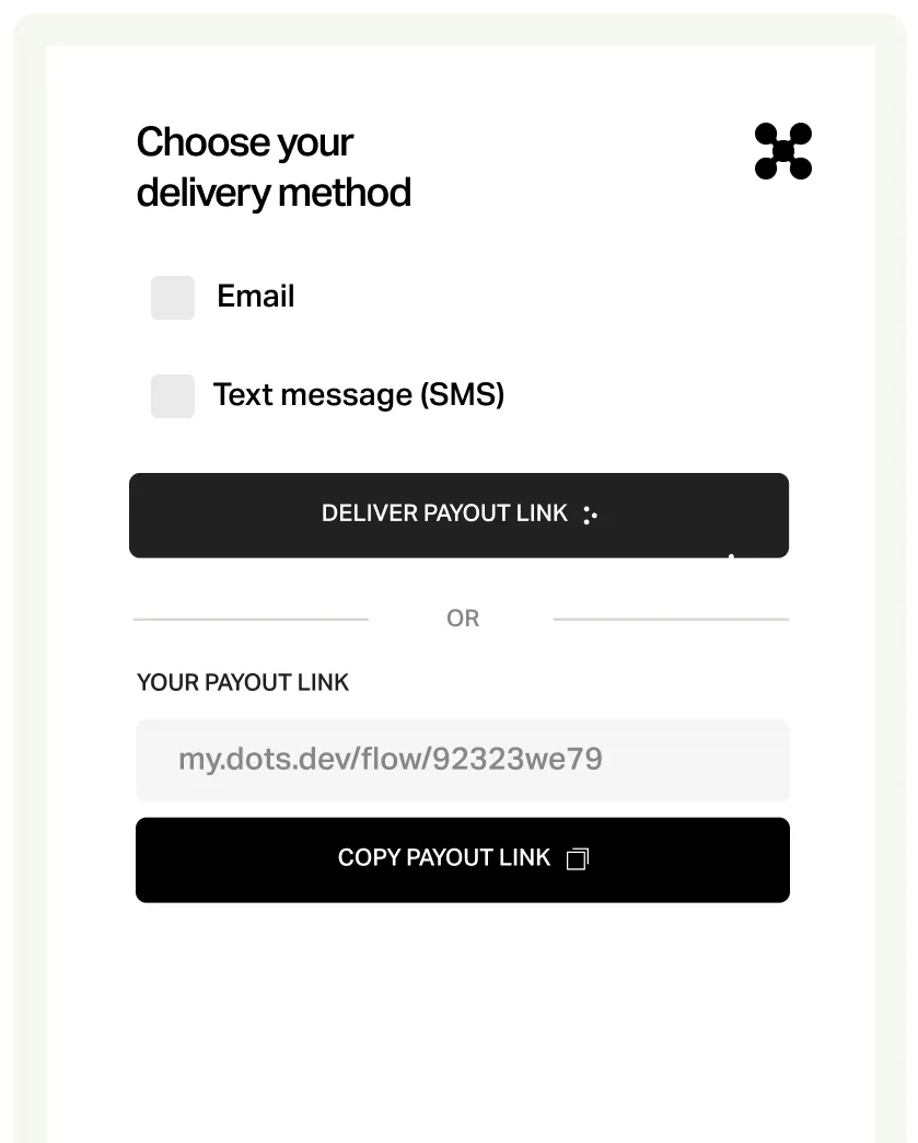 Select delivery method